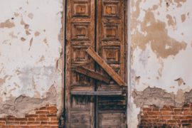 vintage brown wooden door